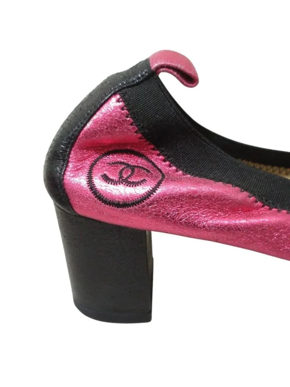 Chanel Ballet Shoes Pumps 35c Metallic Pink